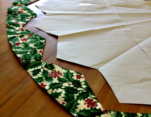 Conical felt tree - base fabric prepared