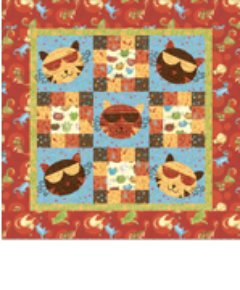 Pinwheel Cat - Free Quilt Block Pattern