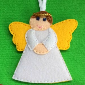 Felt Angel ready to hang on the child's Christmas tree