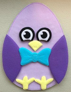 Felt Easter egg boy chicken