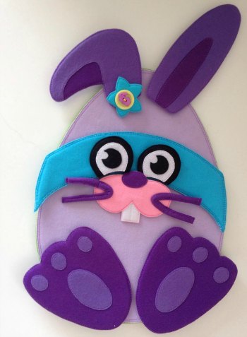 Felt Easter Super Bunny made by Bella and her mum