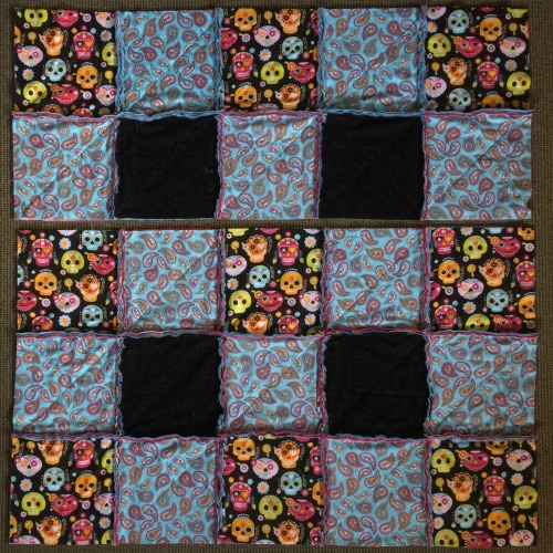 Rows sewn together