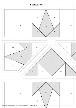 Dazzling Star Block Foundation Piecing Pattern