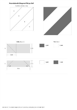 Houndstooth Diagonal Strip Blocks Rotary Cutting Guide