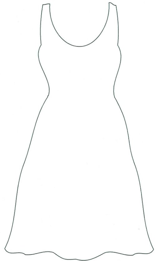 dress templates coloring pages