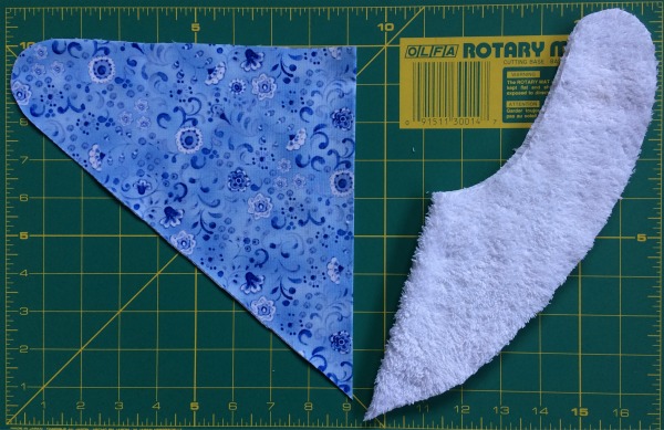 Bandana baby bib pieces cut out