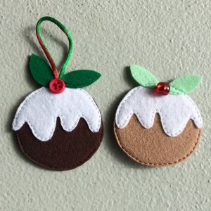 Christmas Puddings made from felt