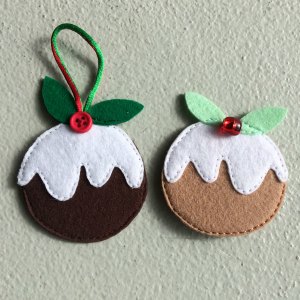 Felt Christmas pudding decoration