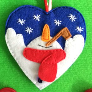 Felt Snowman in a Heart