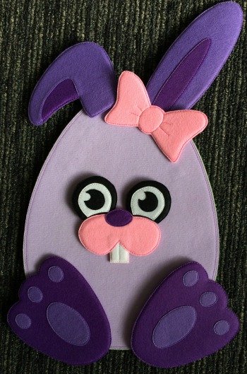 Felt Easter Egg Bunny Front View