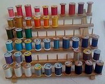 A variety of thread colours on spools