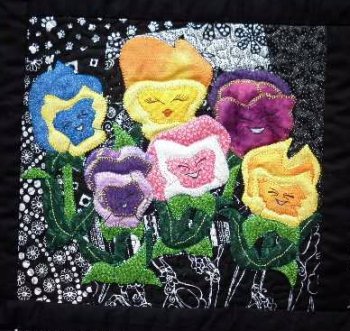 Alice in Wonderland applique Pansies