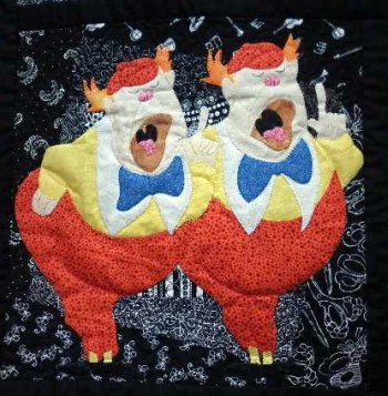 Alice in Wonderland applique Tweedle Dum & Tweedle Dee