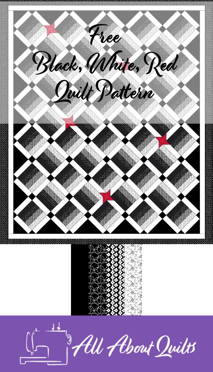 Free Black, White, Red quilt pattern