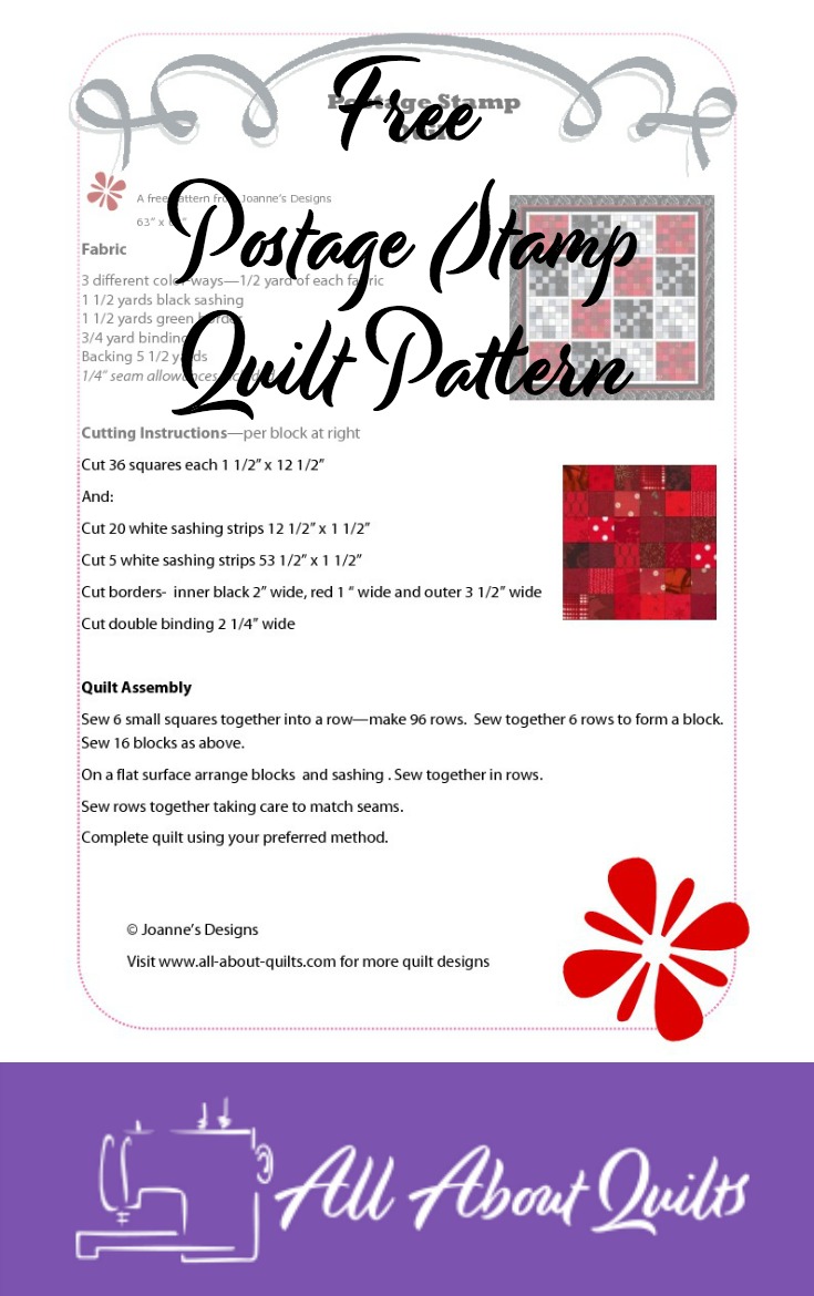 Free Postage Stamp quilt pattern