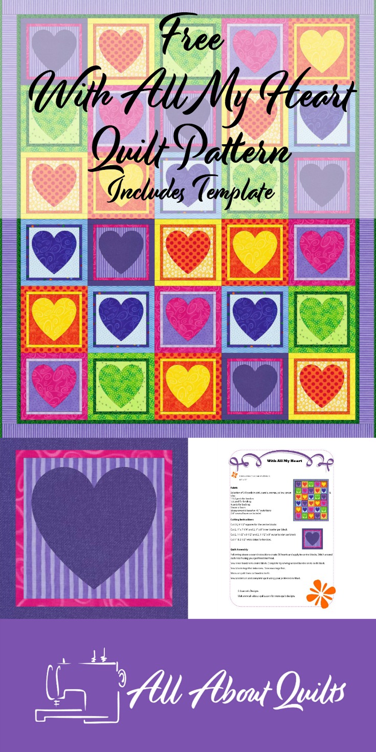 With all my Heart free quilt pattern