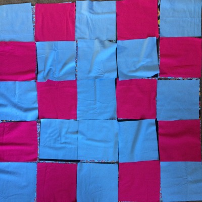 Layout of middle layer of flannel rag quilt