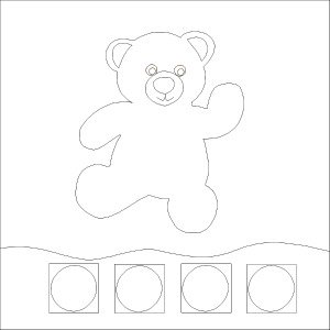 Baby busy book Super Ted line drawing