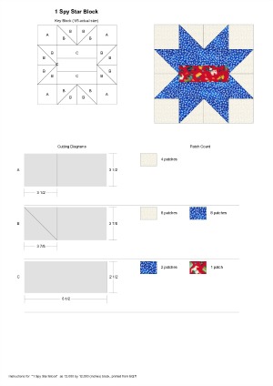 BOM I Spy Star Block Rotary  Cutting Guide