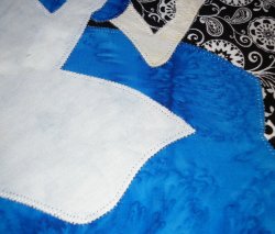 close up photo showing blanket stitch