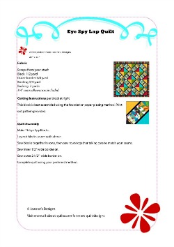 Eye Spy lap Quilt Pattern