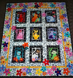 Applique cat quilt