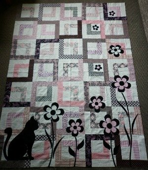 Garden cat quilt